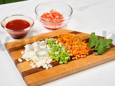 Makaronai su raudonaisiais pupelėmis ir daržovėmis Žingsnis 3