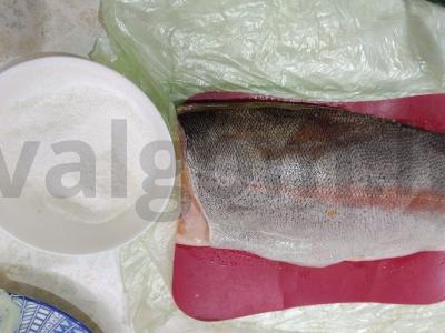 Šviežiai sūdyta upėtakis Žingsnis 1