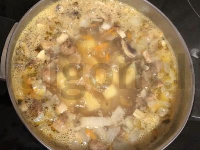 Sūrio grietinėlės sriuba su pievagrybiais ir morkomis Žingsnis 4