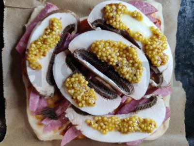 Mini pica su grūdėta garstyčia ir portobello Žingsnis 6