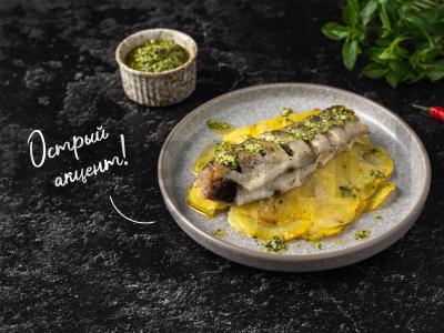 Menkių filė su čili-pesto pagrindine nuotrauka