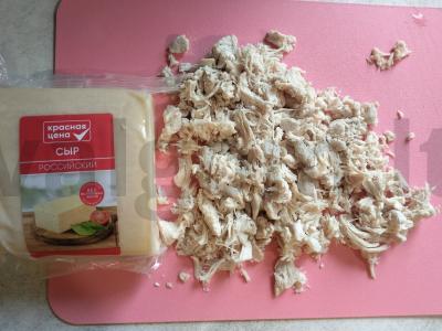 Lengvas salotas iš vištienos filė ir korėjietiškų morkų Žingsnis 1