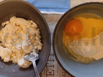 Varškės PP pyragas su vyšniomis Žingsnis 1