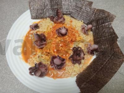 Azijietiški greito paruošimo makaronai su aštuonkoju Žingsnis 7