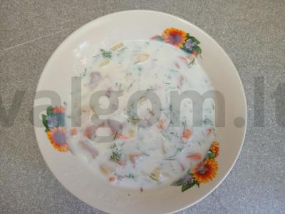 Šaltas sriuba su kefyru ir antis filė Žingsnis 6