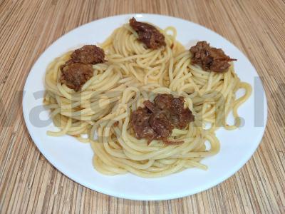 Spagečiai su jautienos troškiniu keptuvėje Žingsnis 7