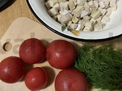 Salotos su baklažanais ir varškės sūriu Žingsnis 5