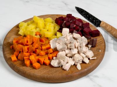 Kalakutų salotos su burokėliais Žingsnis 4