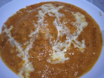 Moliūgų ir pomidorų sriuba su sūriu ir čili pipirais Žingsnis 5