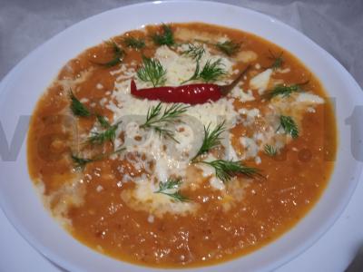 Moliūgų ir pomidorų sriuba su sūriu ir čili pipirais Žingsnis 8