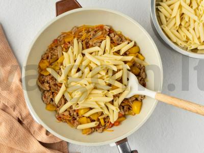 Makaronai su faršu ir daržovėmis Žingsnis 5