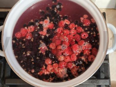 Naudingas kompotas iš juodųjų serbentų, aviečių ir šermukšnių Žingsnis 1