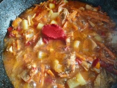 Lagman su vištiena ir daržovėmis pietums Žingsnis 13