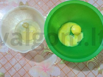 Oro japonų blynai su pienu Žingsnis 1