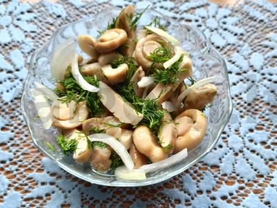 Marinuoti grybai su karštu actu pagrindine nuotrauka