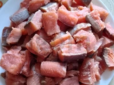 Omletas su lašiša Žingsnis 1