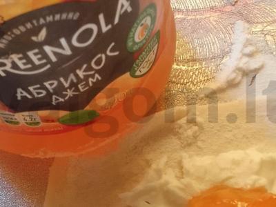 Sluoksniuotos bandelės su abrikosų džemu ir varškės sūriu Žingsnis 4