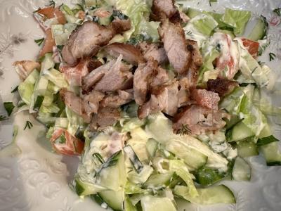 Salotas su rūkytomis mėsos „Objedinėjimas“ Žingsnis 7