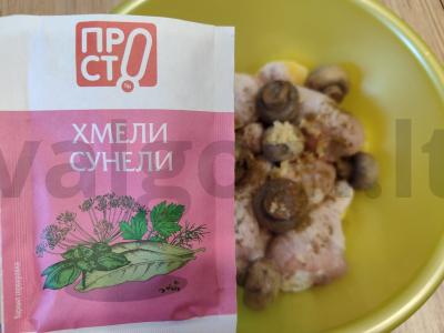 Vištienos blauzdelės su bulvėmis ir grybais orkaitėje Žingsnis 8