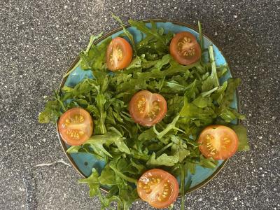 Salotos su rukola ir sūriu pusryčiams Žingsnis 2