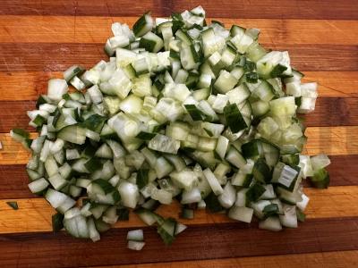 Salotos su jūros kokteiliu ir sūriu Žingsnis 3