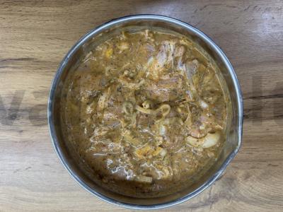 Šašlykas iš kiaulienos marinate su baziliku Žingsnis 4