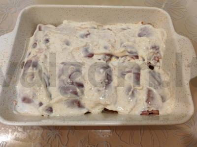 Vištienos ritinėliai su dešra, korėjietiška morkų salotomis ir sūriu Žingsnis 8