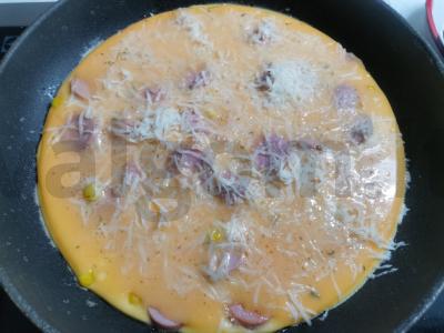 Omletas su kukurūzais pusryčiams Žingsnis 5