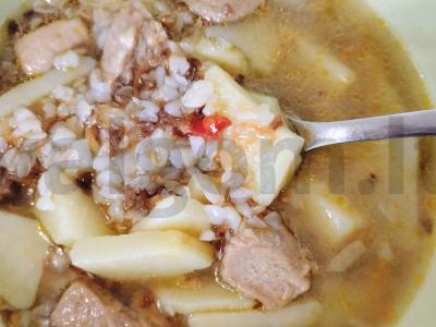 Mėsos sriuba su grikių kruopomis ir paprikomis Žingsnis 9