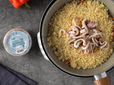 Kuskusas su jūros gėrybėmis ir daržovėmis Žingsnis 5