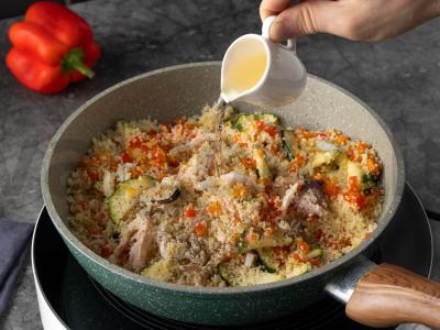 Kuskusas su jūros gėrybėmis ir daržovėmis Žingsnis 6