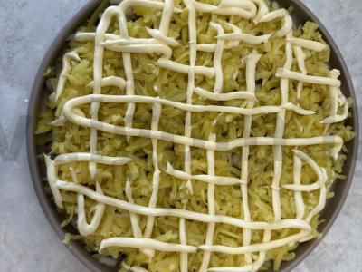 Silkė po šubėmis iš daržovių ir kiaušinių Žingsnis 6