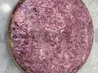 Silkė po šubėmis iš daržovių ir kiaušinių Žingsnis 9