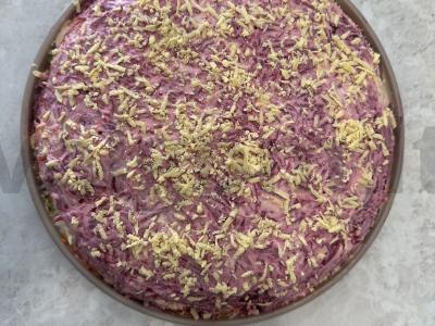 Silkė po šubėmis iš daržovių ir kiaušinių Žingsnis 10