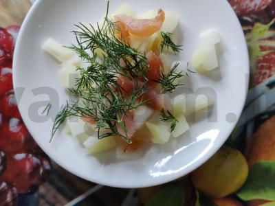 Melonų salotos su vištiena ir unagi padažu Žingsnis 6