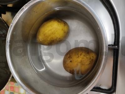 Sluoksniuotas žuvies salotas „Pūkas“ Žingsnis 1