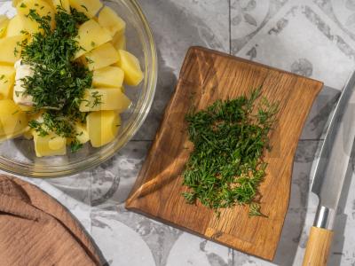 Bulvių salotos su skumbrija Žingsnis 6