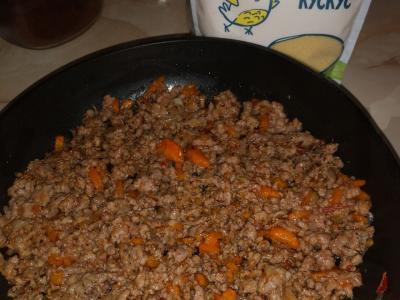 Kuskusas su daržovėmis ir faršu keptuvėje Žingsnis 3