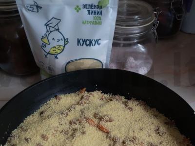 Kuskusas su daržovėmis ir faršu keptuvėje Žingsnis 4