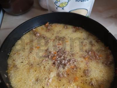 Kuskusas su daržovėmis ir faršu keptuvėje Žingsnis 5