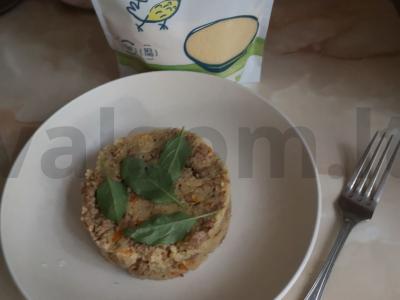 Kuskusas su daržovėmis ir faršu keptuvėje Žingsnis 6