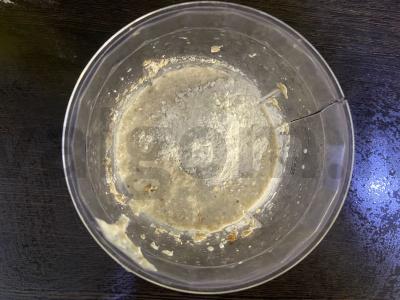 Vaikų avižinių dribsnių blynai su varške ir bananais Žingsnis 5