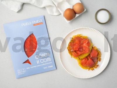 Bulviniai blynai su upėtakiu ir kiaušiniu Žingsnis 4