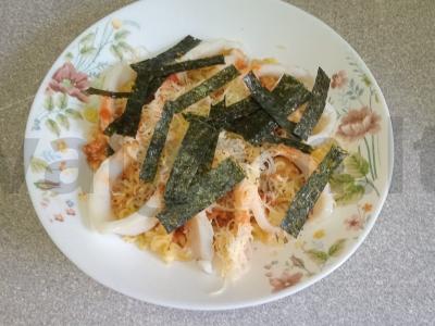 Aštrus greito paruošimo makaronai su kalmarais Žingsnis 6