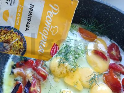 Kiaušinienė su pomidorais ir prieskoniais Žingsnis 6