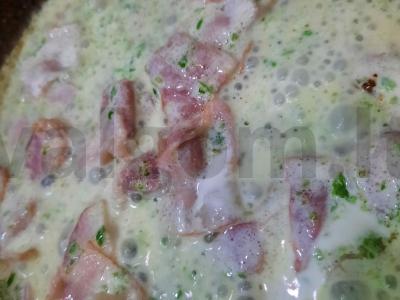 Makaronai su bekonu ir parmezanu Žingsnis 3