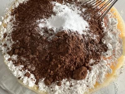 Biskvitas be cukraus ir glitimo Žingsnis 3