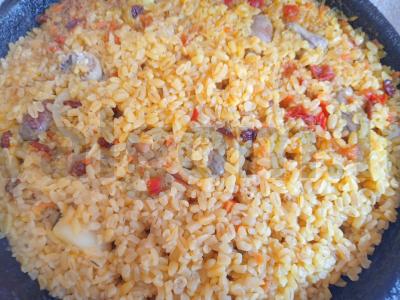 Bulguras su vištienos širdelėmis ir česnaku Žingsnis 9