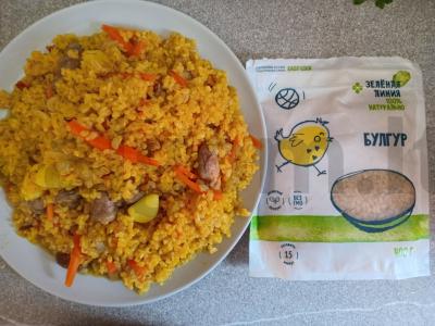 Bulguras su vištienos širdelėmis ir česnaku Žingsnis 10