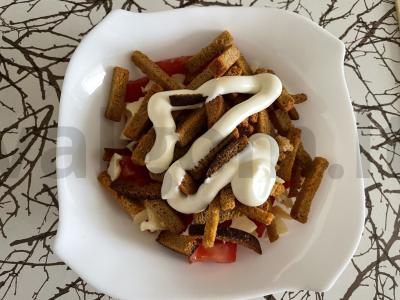 Salotas „Minutka“ su ruginių sausainių Žingsnis 3